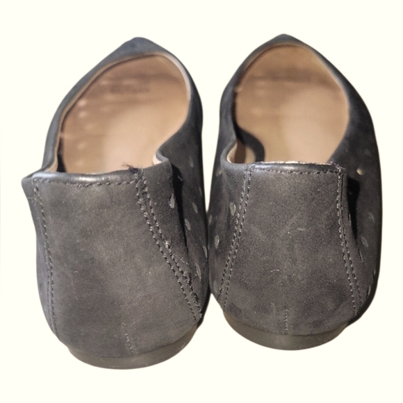 Corso Como Black Perforated Nubuck Gabrielle Women's Flats 7 1/2 M - Picture 6 of 9
